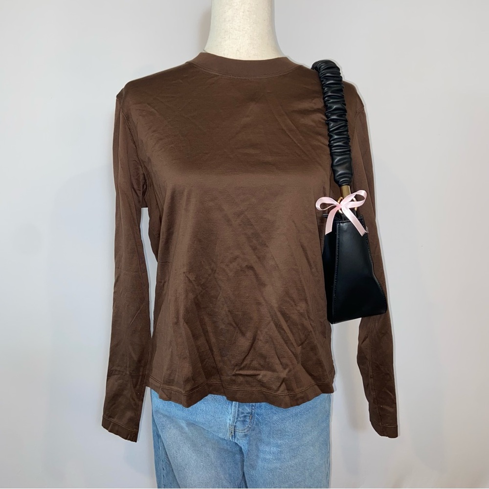 Uniqlo Basics Brown Long Sleeve Top Womens size Large